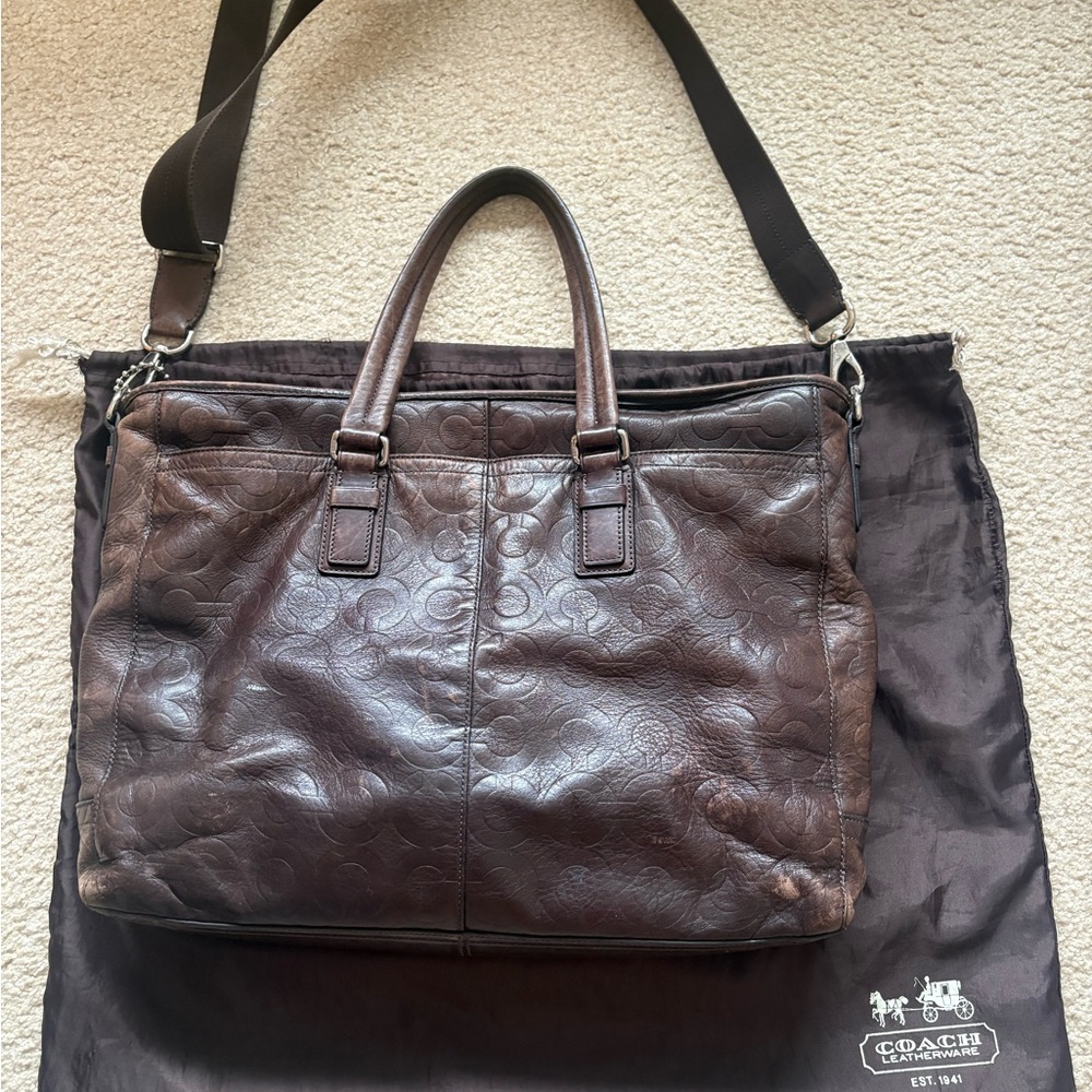 Coach Brown Leather Women’s Laptop Work Bag